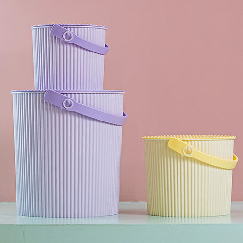 Omnioutil Macaron Aufbewahrungseimer mit Deckel - Grape