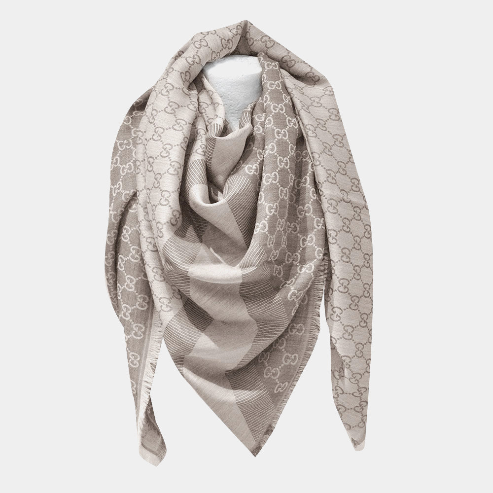 Guccissima Schal aus Weicher Wolle und Seide - Beige - Objecto.shop #