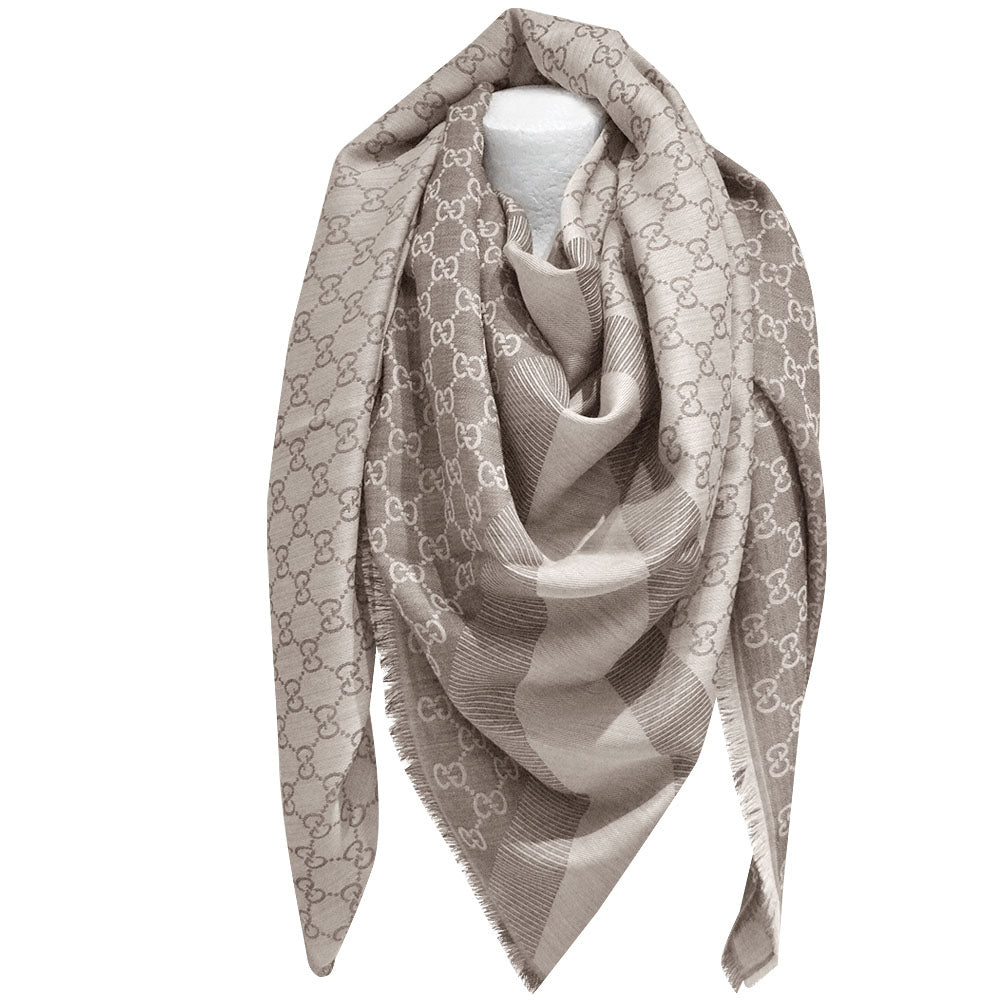 Guccissima Schal aus Weicher Wolle und Seide - Beige - Objecto.shop #