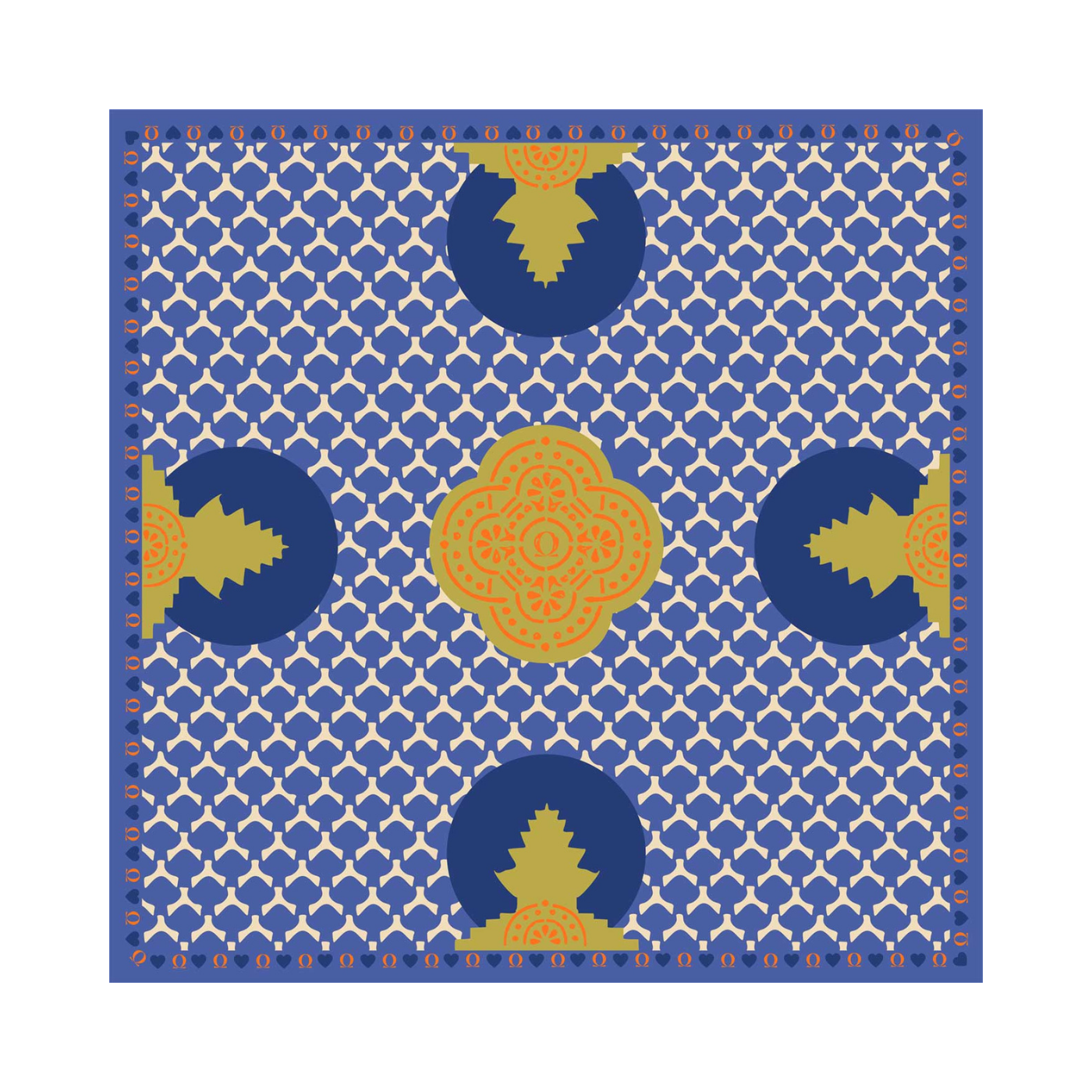 Nickituch aus Kaschmir - Zen Garden Print