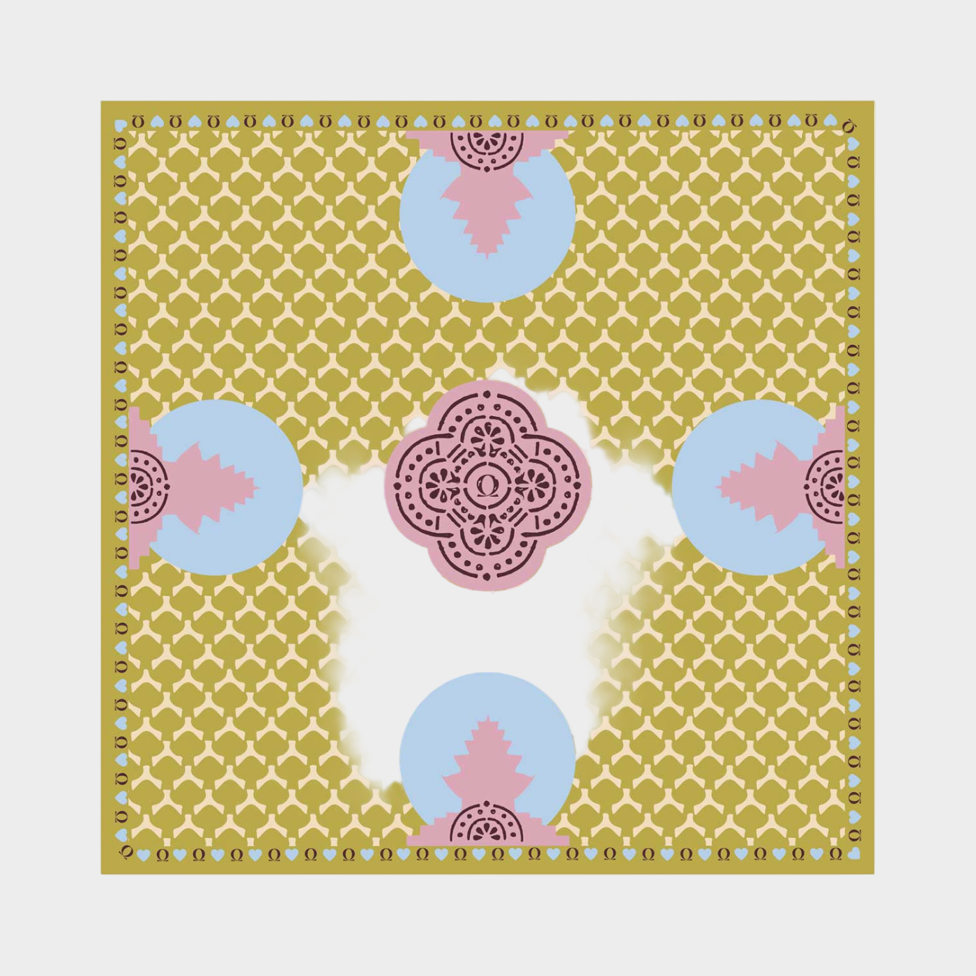 Nickituch aus Kaschmir - Zen Garden Print
