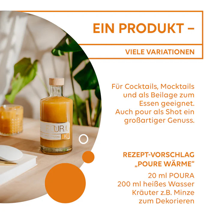 Poura BIO Premium Set: Ingwer + Kurkuma + Sanddorn Sirup - 495 ml