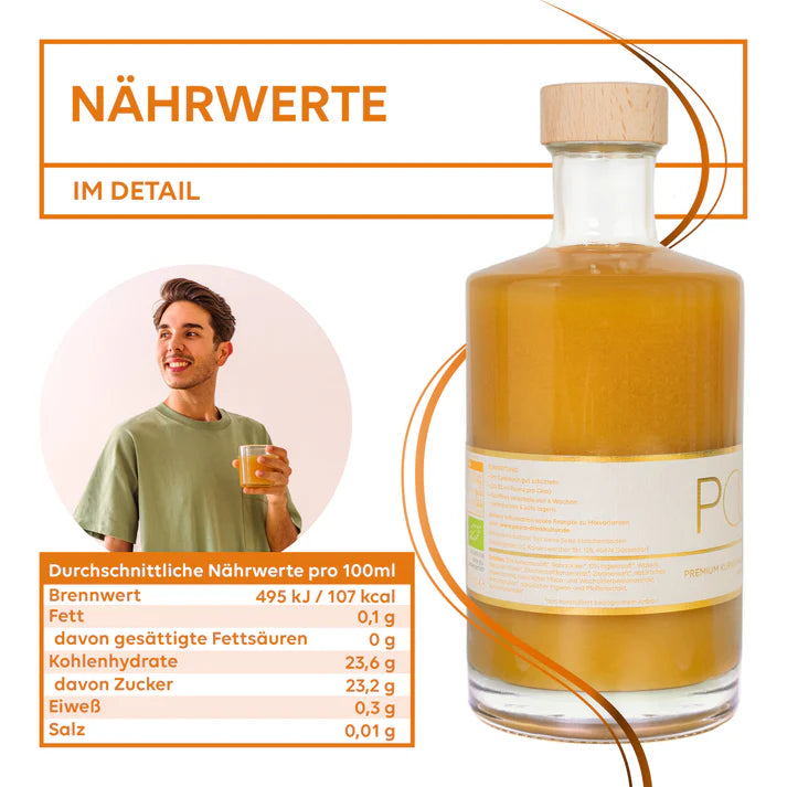 Poura BIO Premium Set: Ingwer + Kurkuma + Sanddorn Sirup - 495 ml