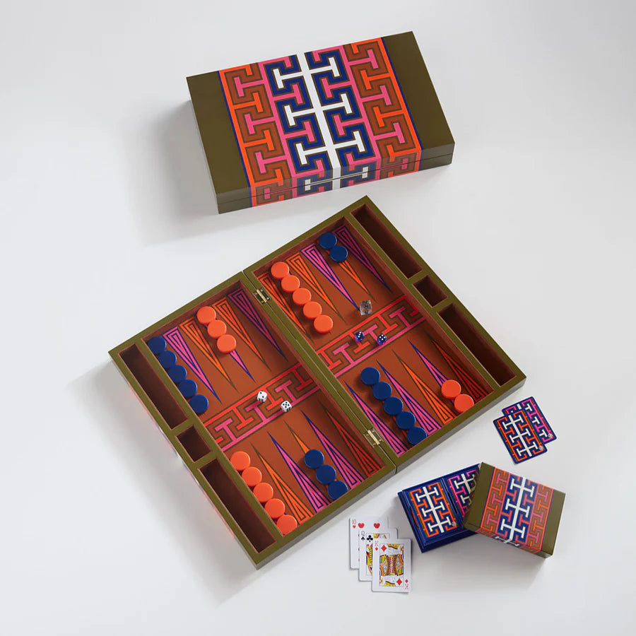 Madrid Backgammon-Set, Porzellan-Brettspiel