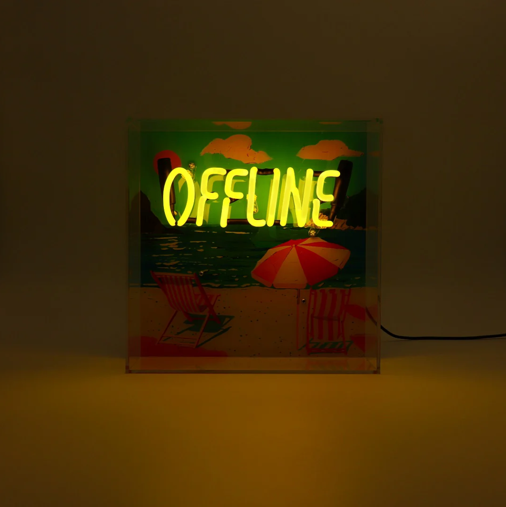 Offline Neon Box – Glas‑Neon in Acrylgehäuse – Objecto.shop