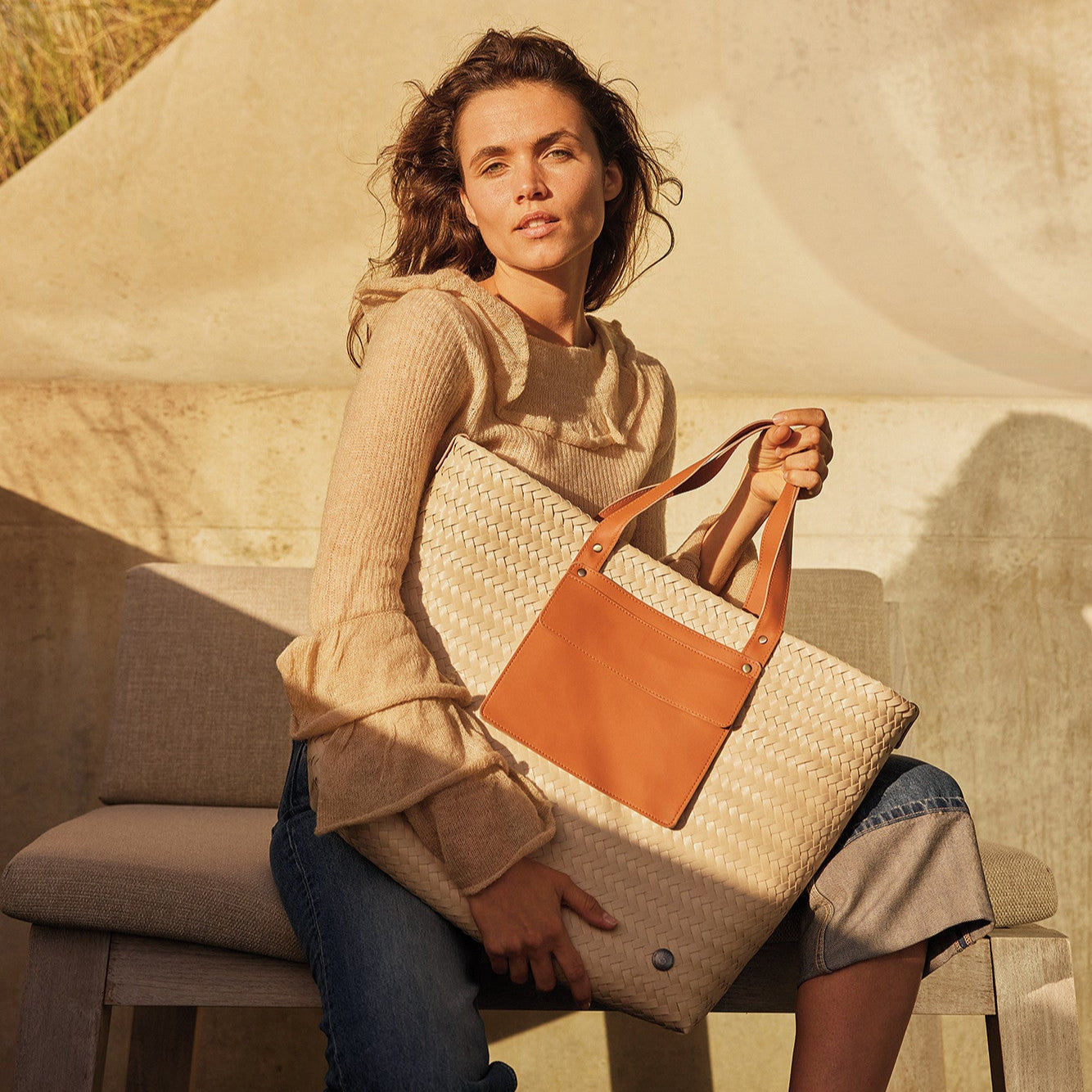 Percey – Shopper mit PU-Tasche & Schulterriemen