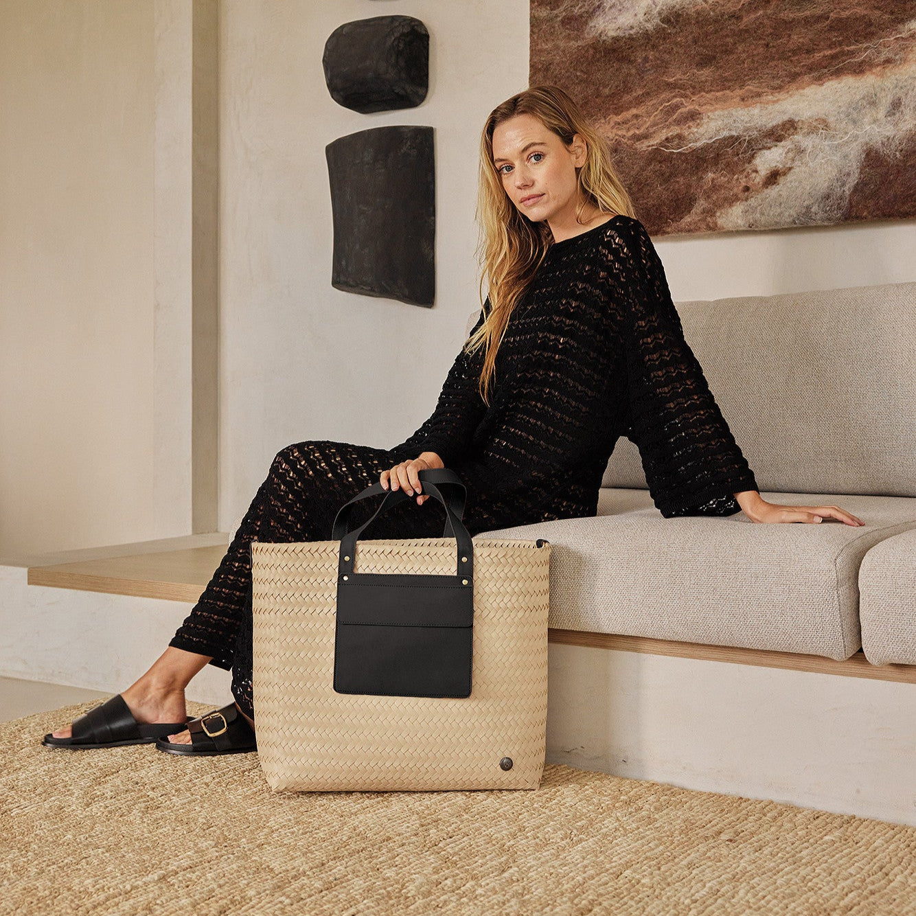 Percey – Shopper mit PU-Tasche & Schulterriemen