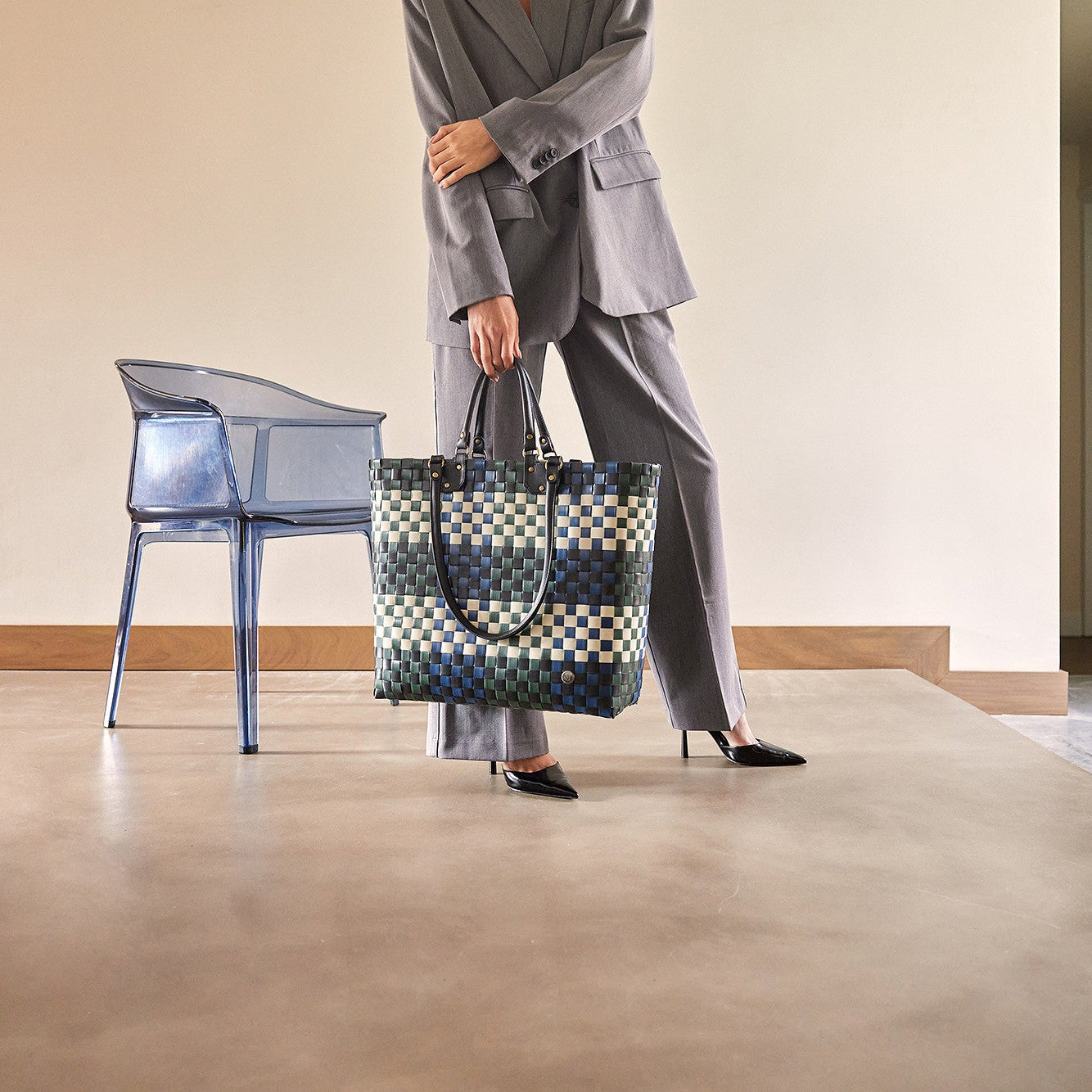 Dual – Shopper L mit breitem Riemen & PU-Henkeln