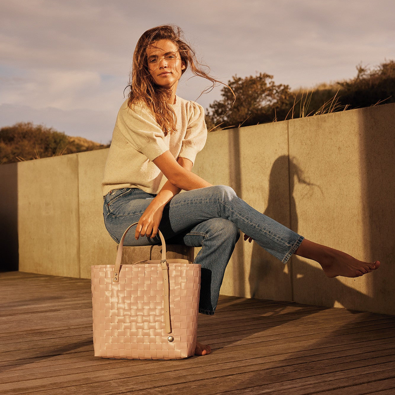 Olivia – Handtasche S mit breitem Riemen PU-Henkeln und Innentasche