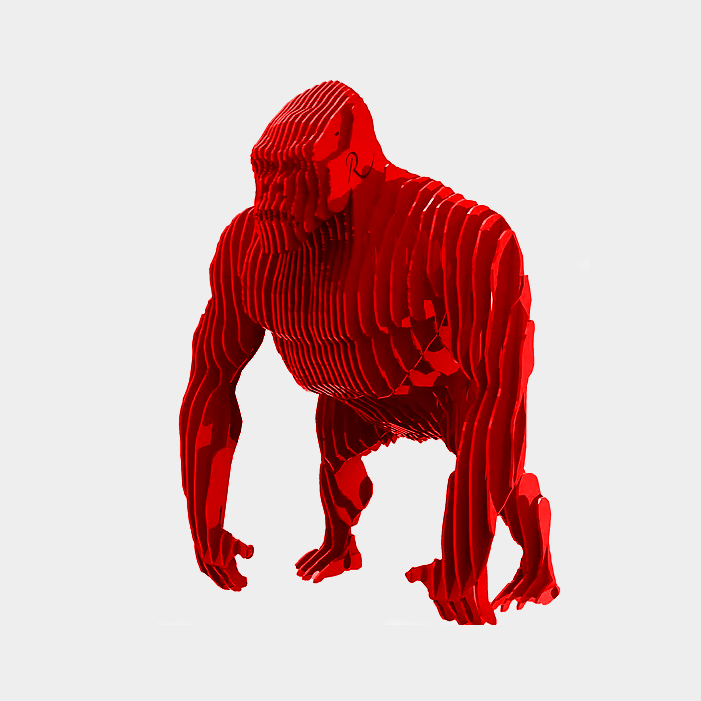 Gorilla KONG Skulptur aus Stahl - XL