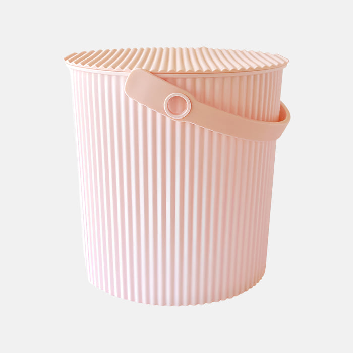 Omnioutil Macaron Aufbewahrungseimer mit Deckel - Peach
