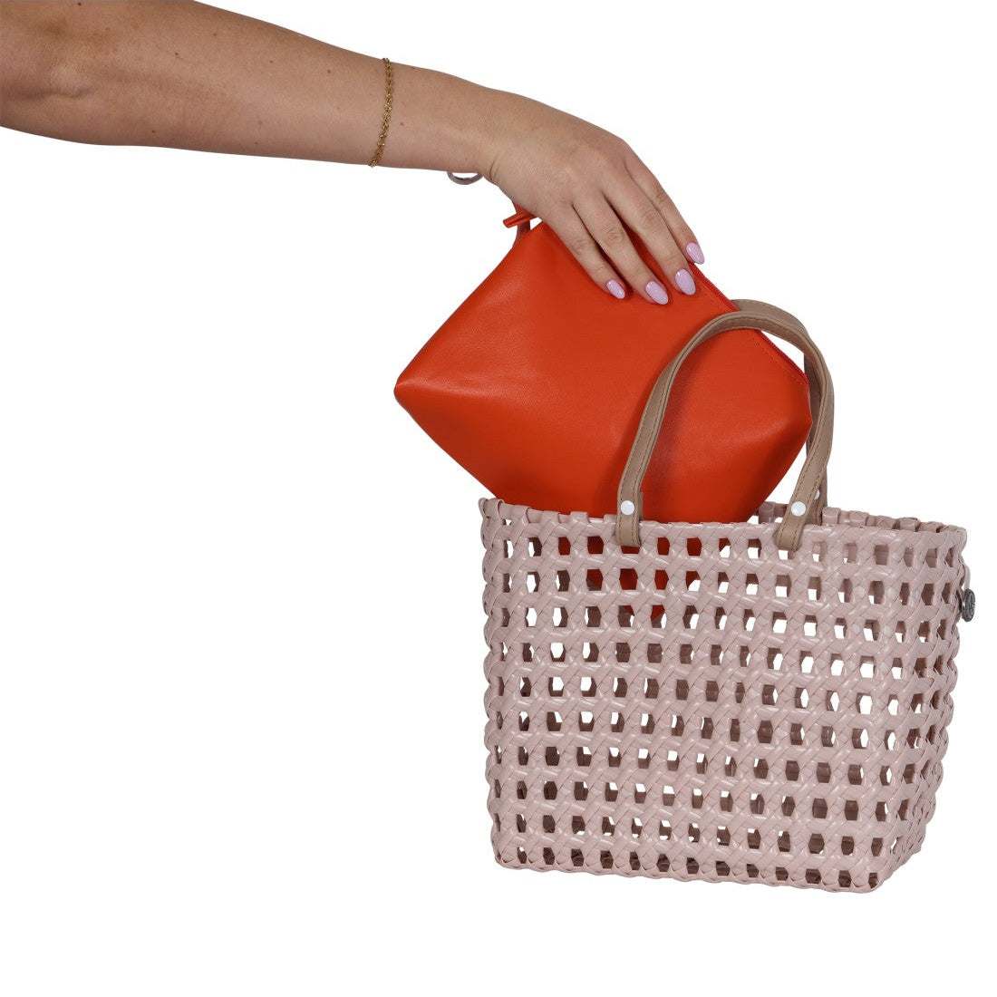 MAZE MINI Handbag – Handgefertigte Flechttasche mit Clutch