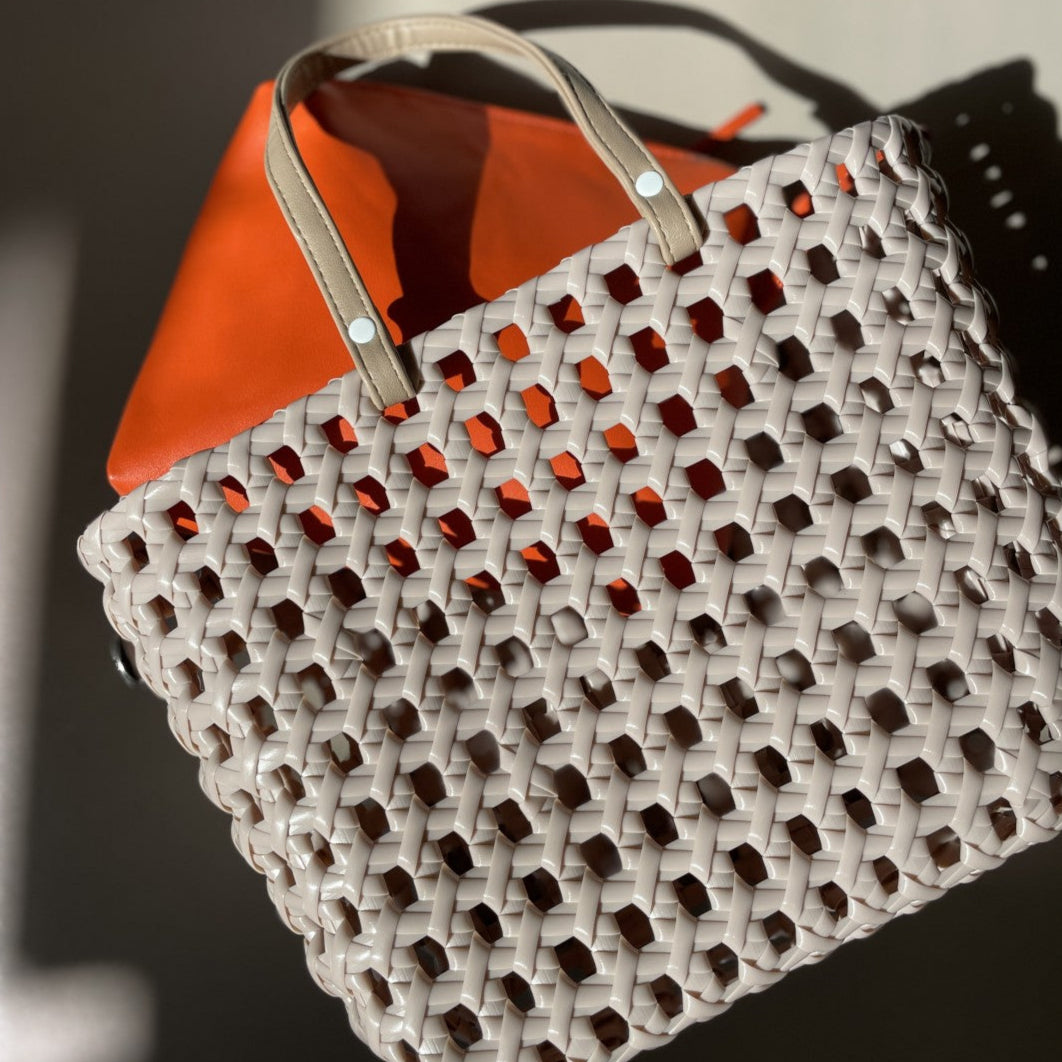MAZE MINI Handbag – Handgefertigte Flechttasche mit Clutch