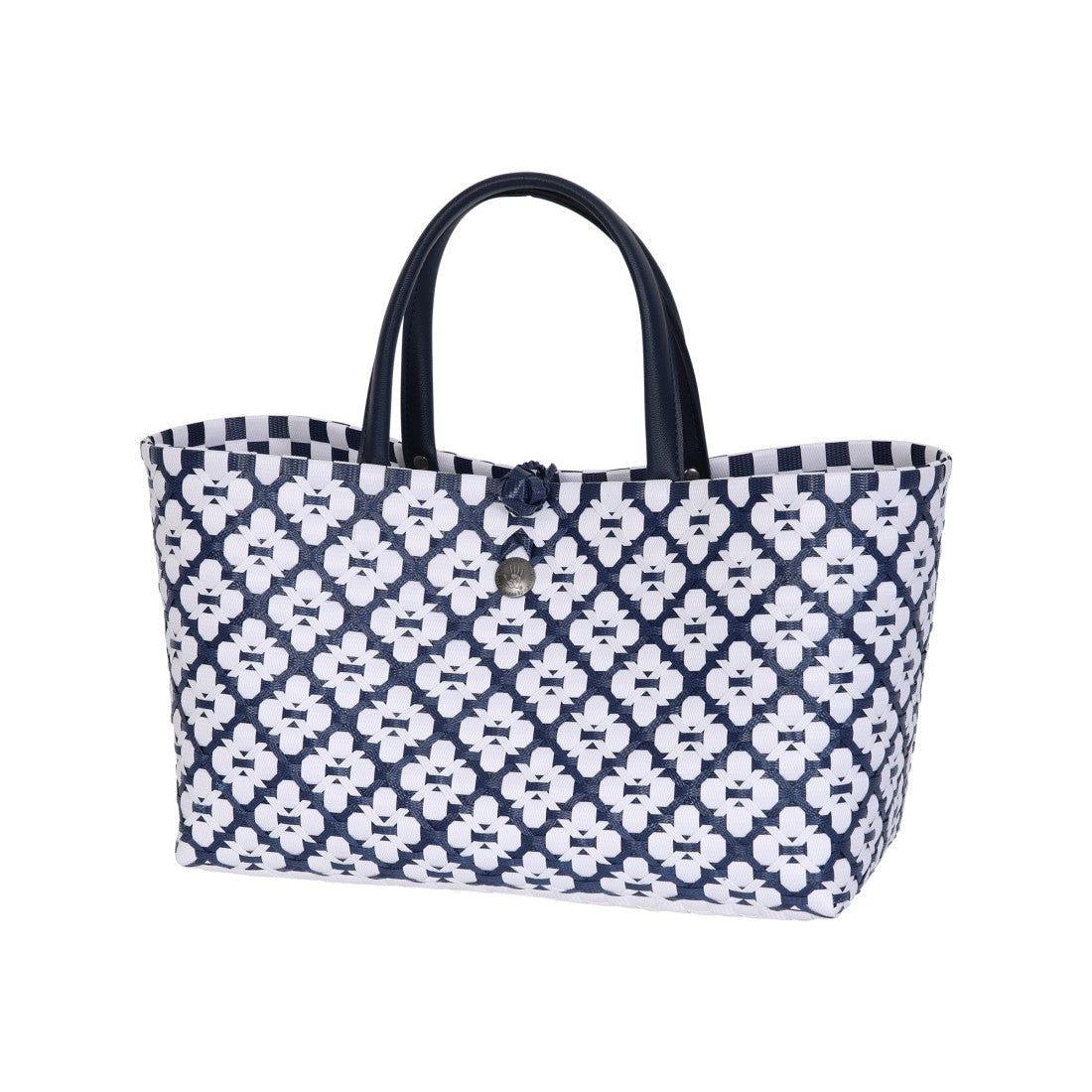 Mini Motif Bag – Handtasche S mit kurzem PU-Griff und weißem Muster