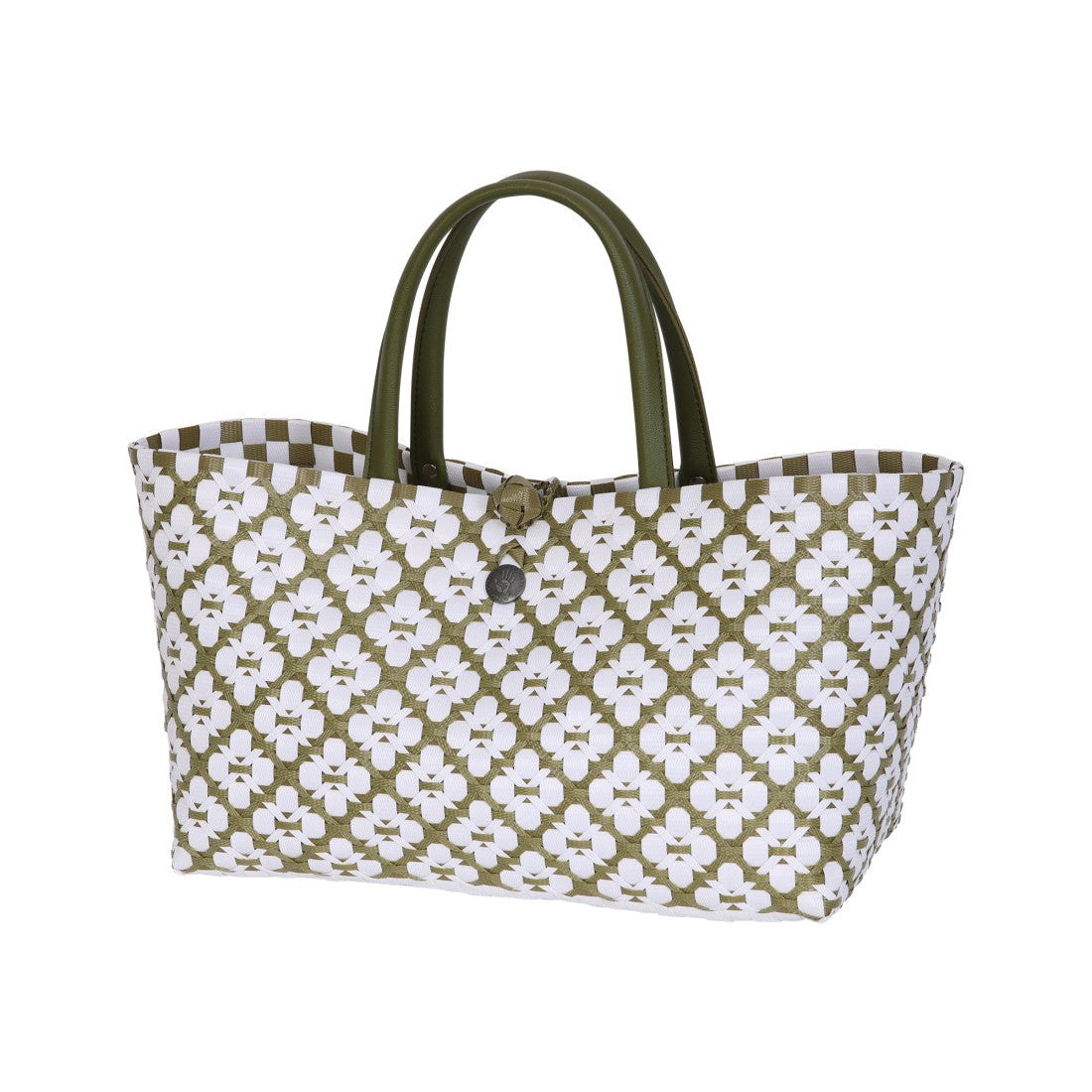 Mini Motif Bag – Handtasche S mit kurzem PU-Griff und weißem Muster