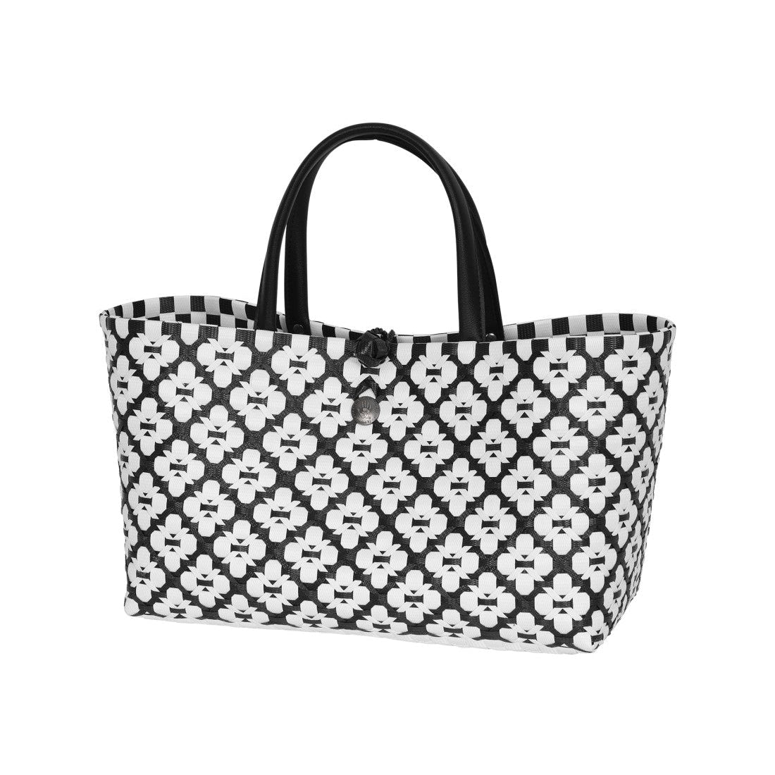 Mini Motif Bag – Handtasche S mit kurzem PU-Griff und weißem Muster