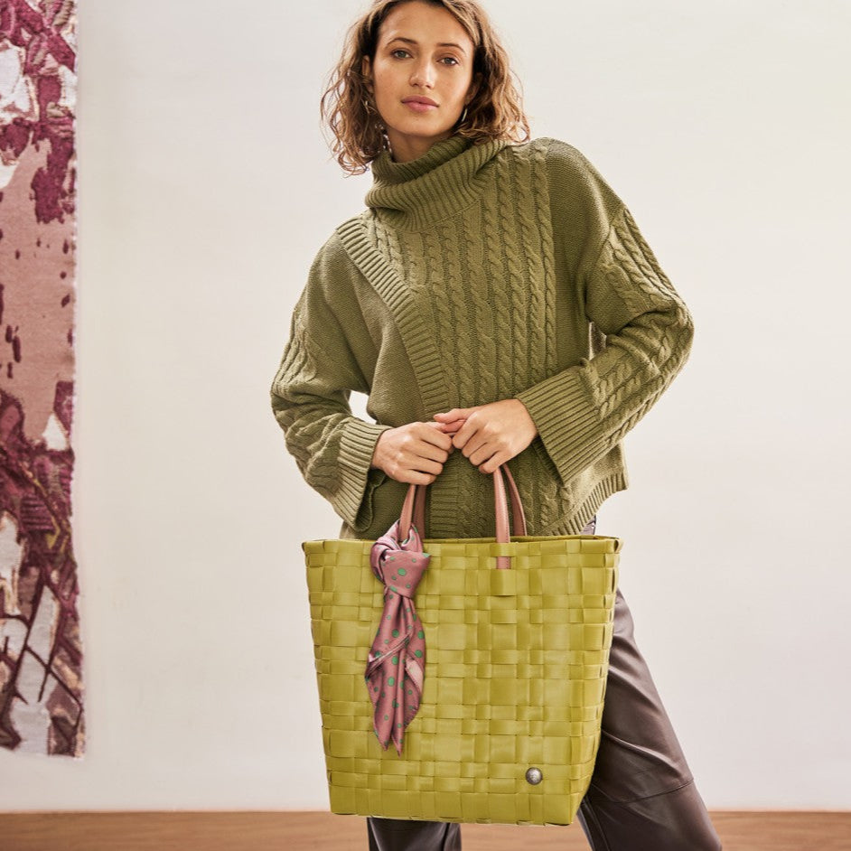Bliss – Shopper mit PU-Griffen, Innenfach & Tuch