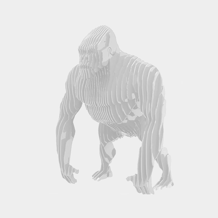 Gorilla KONG Skulptur aus Stahl - XL