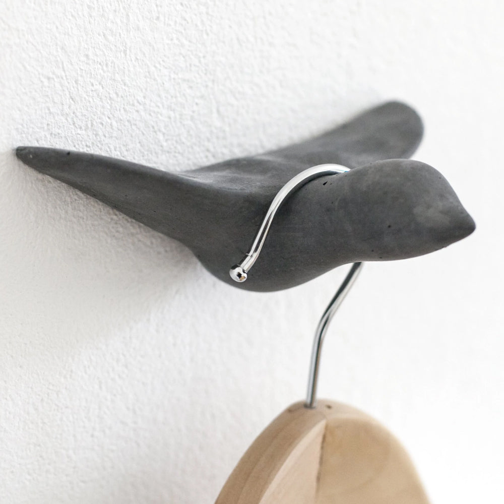 Der Vogel  Beton Wandhaken - Schwarz - Objecto.shop #