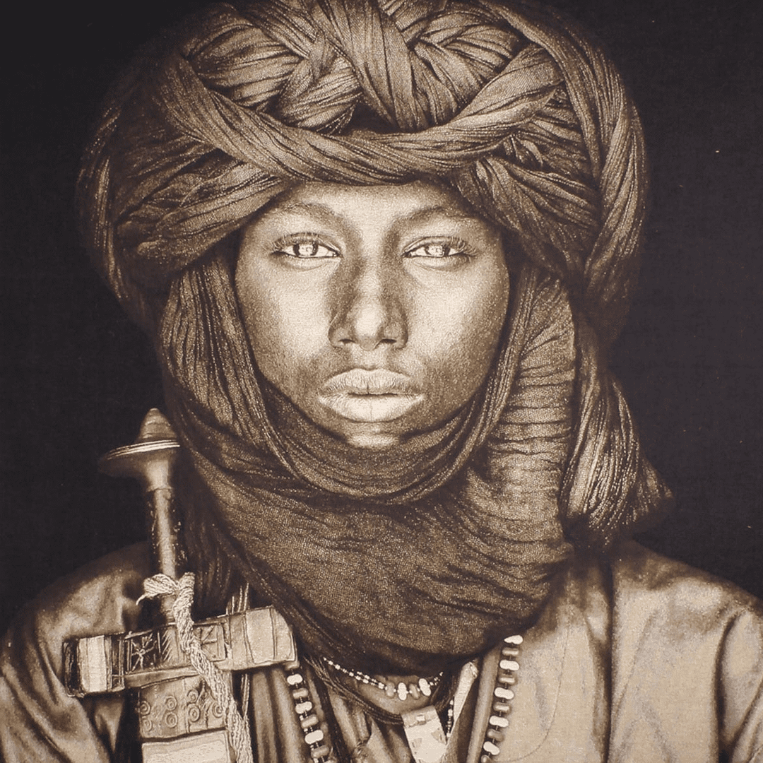 Gobelinbild Dawo Fulani Tribe – Sepia 125 x 75 cm - Objecto.shop #