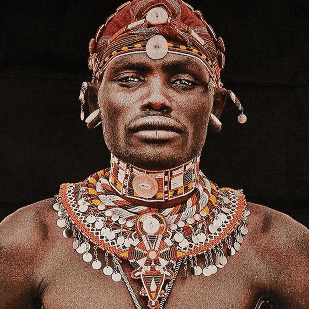 Gobelinbild Samburu Man – Black 130 x 80 cm - Objecto.shop #