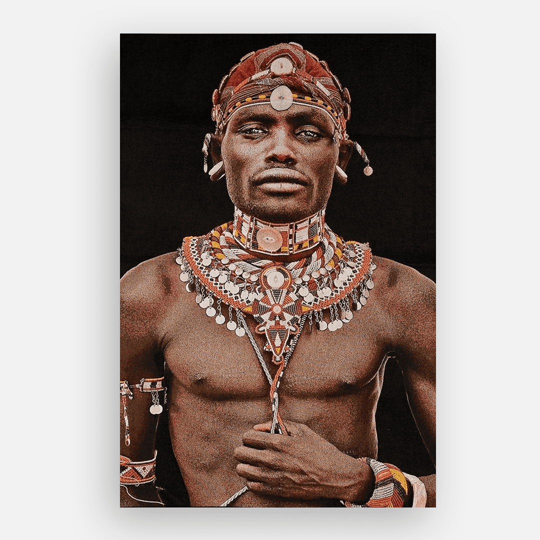 Gobelinbild Samburu Man – Black 130 x 80 cm - Objecto.shop #