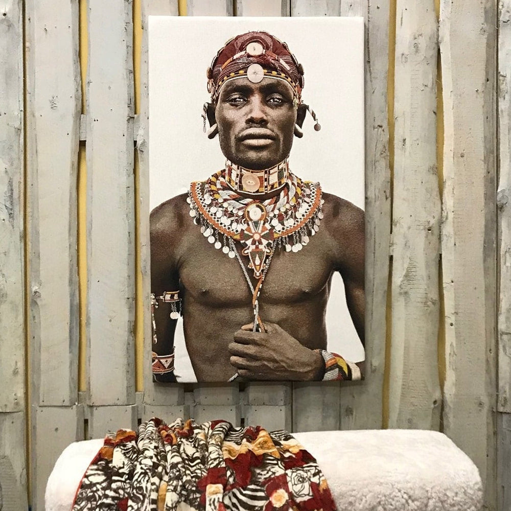 Gobelinbild Samburu Warrior – Kenya 125 x 75 cm - Objecto.shop #