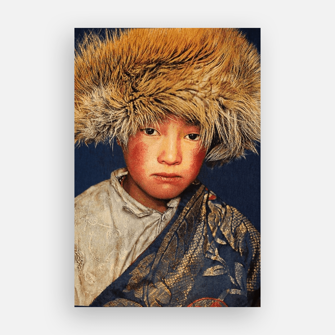 Gobelinbild Tibetan Boy – Blue 125 x 75 cm - Objecto.shop #