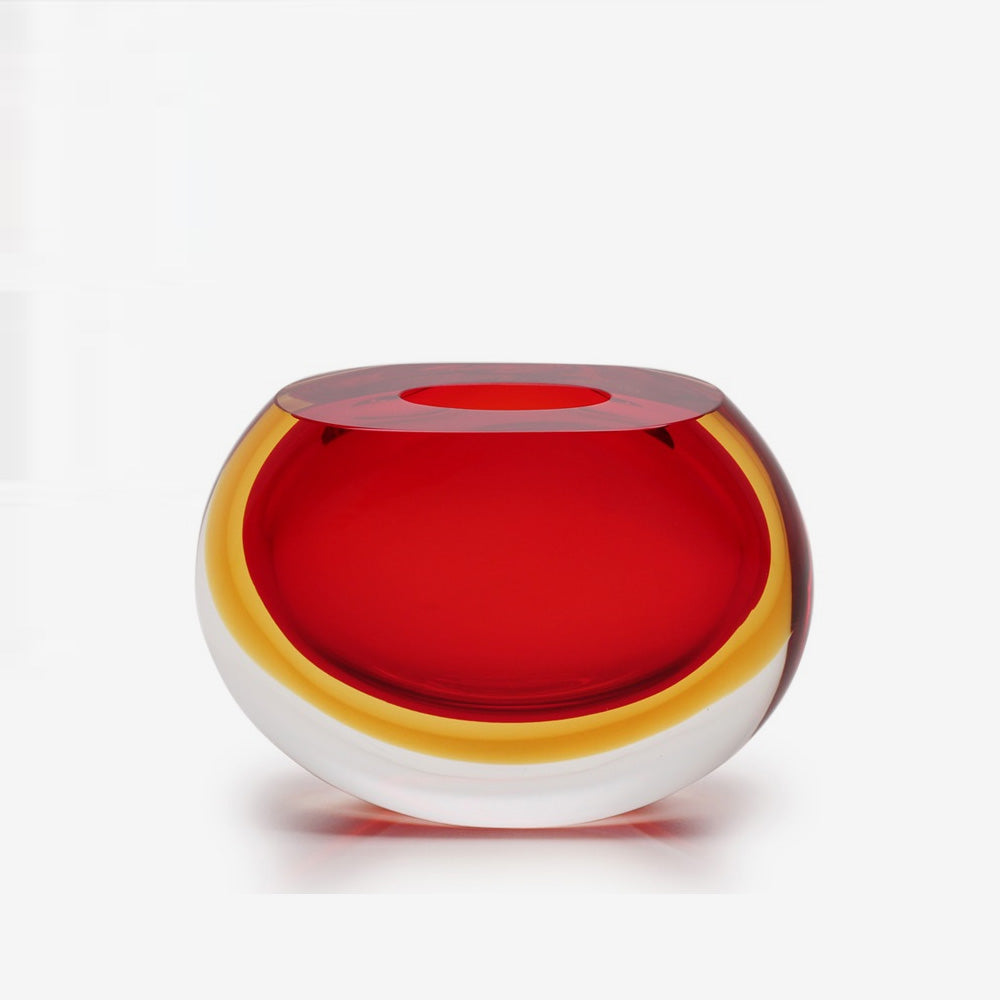 Mundgeblasene Glasvase - Mini Vase 92 Red-Ambar - Objecto.shop #