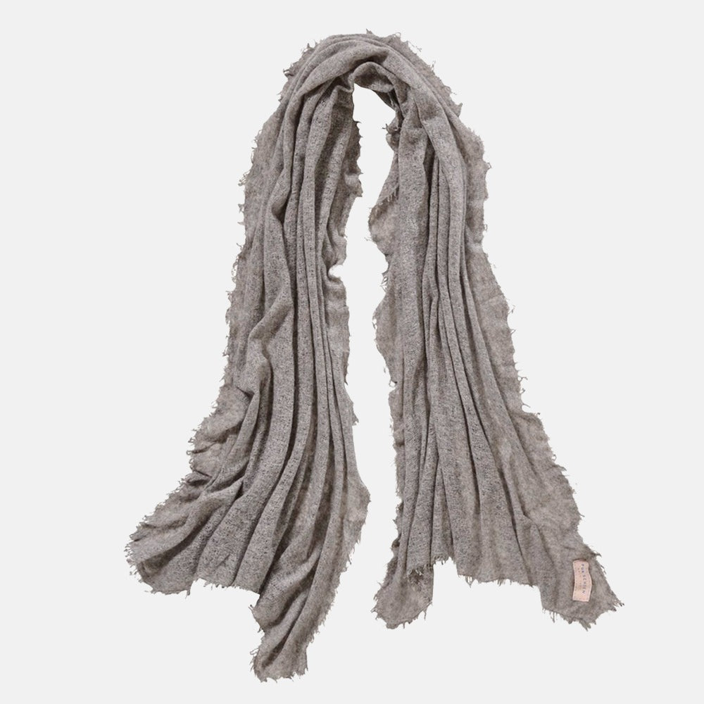 Schal aus Kaschmir in Natur/Grau/Schwarz Farben + Geschenk - Objecto.shop #